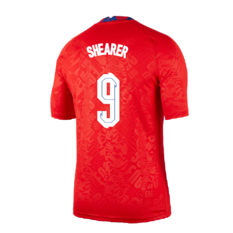 2020-2021 England Pre-Match Training Shirt (Red) (SHEARER 9)