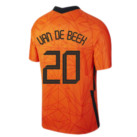 2020-2021 Holland Home Nike Football Shirt (Kids) (VAN DE BEEK 20)