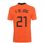 2020-2021 Holland Home Nike Vapor Match Shirt (F DE JONG 21)