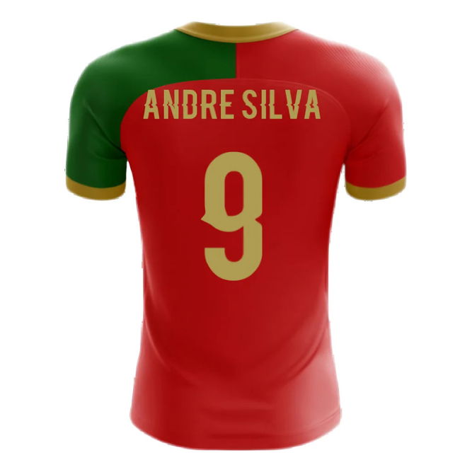 2025-2026 Portugal Flag Home Concept Football Shirt (Andre Silva 9) - Kids