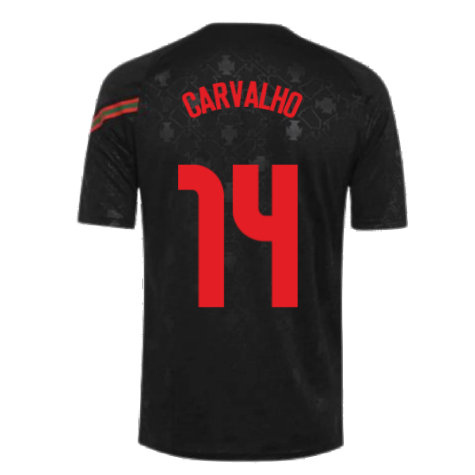 2020-2021 Portugal Pre-Match Training Shirt (Black) - Kids (CARVALHO 14)