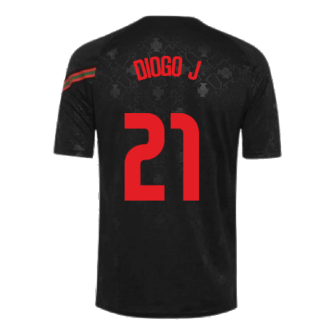 2020-2021 Portugal Pre-Match Training Shirt (Black) - Kids (DIOGO J 21)