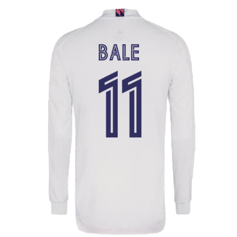2020-2021 Real Madrid Long Sleeve Home Shirt (BALE 11)