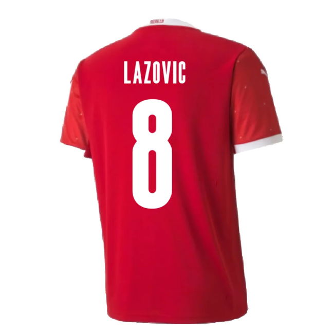 2020-2021 Serbia Home Puma Football Shirt (LAZOVIC 8)
