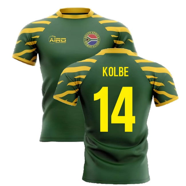 2025-2026 South Africa Springboks Home Concept Rugby Shirt (Kolbe 14)