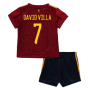 2020-2021 Spain Home Adidas Baby Kit (DAVID VILLA 7)