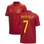 2020-2021 Spain Home Adidas Football Shirt (Kids) (DAVID VILLA 7)