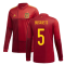 2020-2021 Spain Home Adidas Long Sleeve Shirt (BUSQUETS 5)