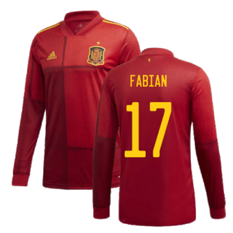 2020-2021 Spain Home Adidas Long Sleeve Shirt (FABIAN 17)