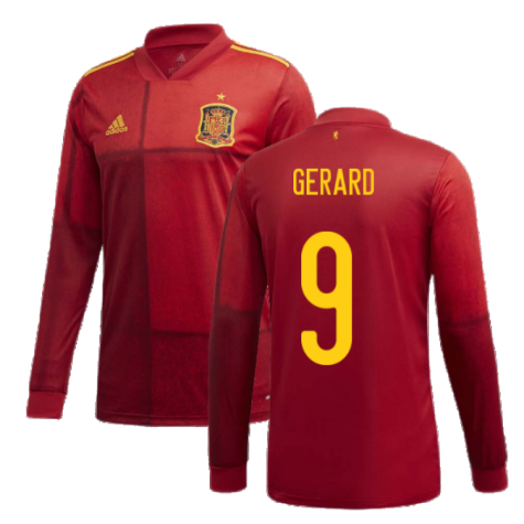 2020-2021 Spain Home Adidas Long Sleeve Shirt (GERARD 9)