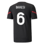 2021-2022 AC Milan Pre-Match Jersey (Black) (BARESI 6)