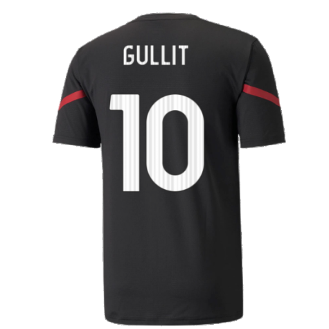 2021-2022 AC Milan Pre-Match Jersey (Black) (GULLIT 10)