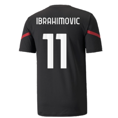2021-2022 AC Milan Pre-Match Jersey (Black) (IBRAHIMOVIC 11)