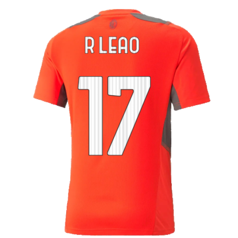2021-2022 AC Milan Training Jersey (Red) (R LEAO 17)