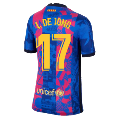 2021-2022 Barcelona 3rd Shirt (Kids) (L DE JONG 17)