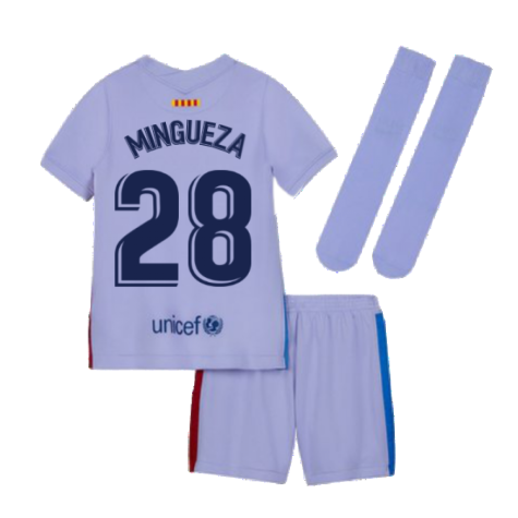 2021-2022 Barcelona Away Mini Kit (Kids) (MINGUEZA 28)