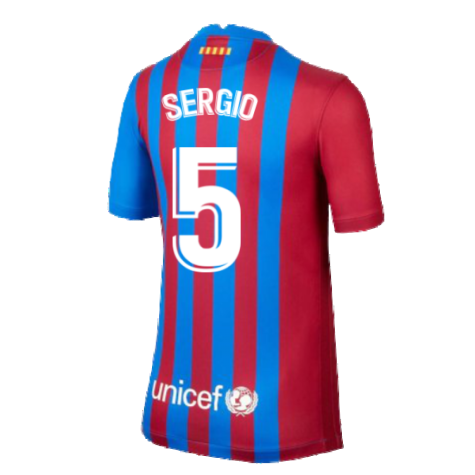 2021-2022 Barcelona Home Shirt (Kids) (SERGIO 5)