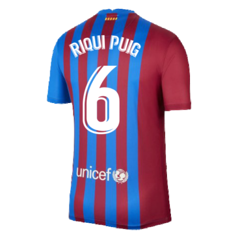 2021-2022 Barcelona Home Shirt (RIQUI PUIG 6)