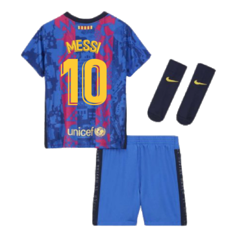 2021-2022 Barcelona Infants 3rd Kit (MESSI 10)