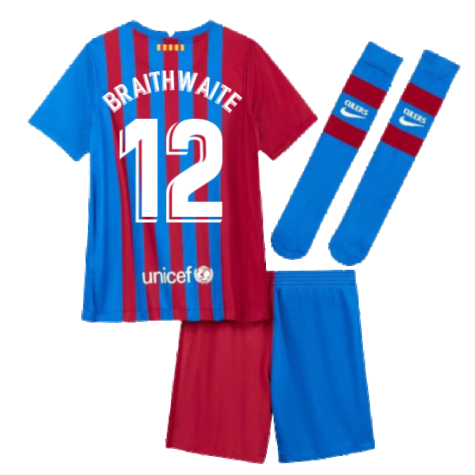 2021-2022 Barcelona Little Boys Home Kit (BRAITHWAITE 12)