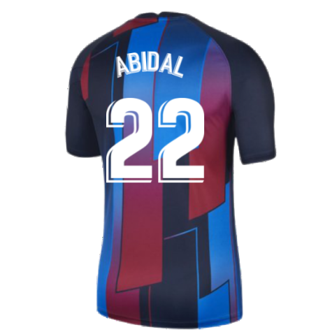 2021-2022 Barcelona Pre-Match Training Shirt (Blue) - Kids (ABIDAL 22)