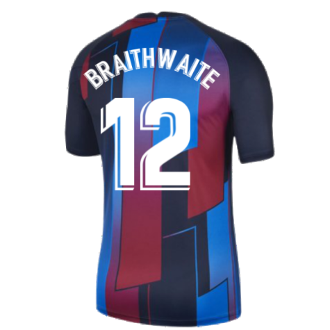 2021-2022 Barcelona Pre-Match Training Shirt (Blue) - Kids (BRAITHWAITE 12)