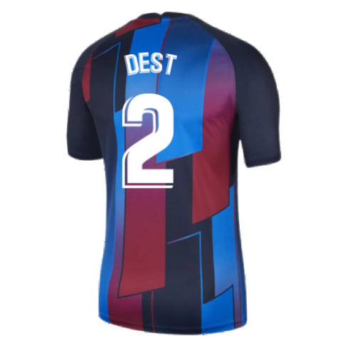 2021-2022 Barcelona Pre-Match Training Shirt (Blue) - Kids (DEST 2)