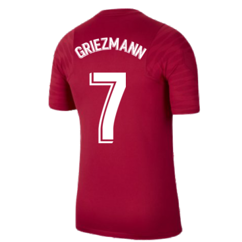 2021-2022 Barcelona Training Shirt (Noble Red) (GRIEZMANN 7)