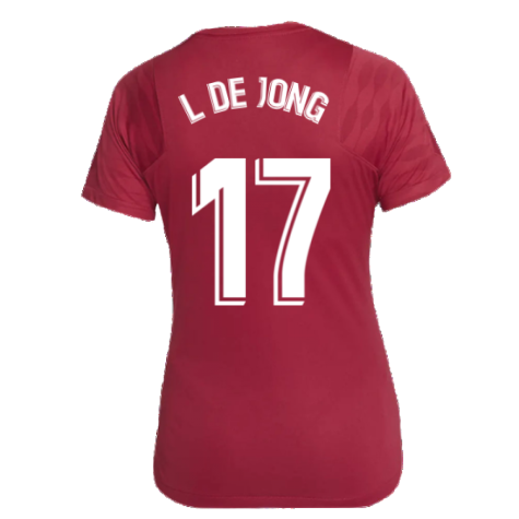 2021-2022 Barcelona Training Shirt (Noble Red) - Womens (L DE JONG 17)