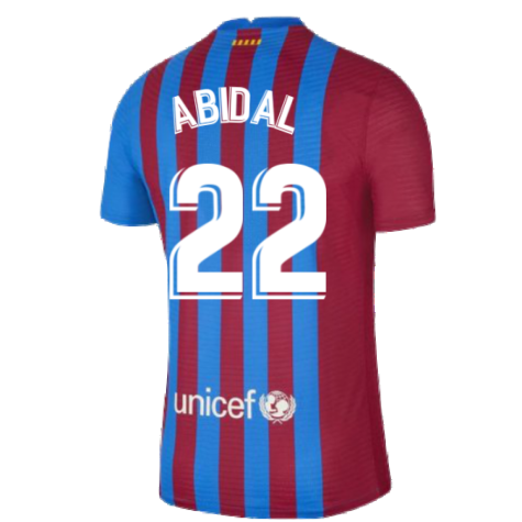 2021-2022 Barcelona Vapor Match Home Shirt (ABIDAL 22)