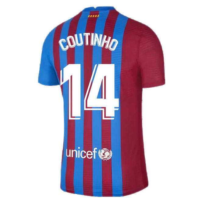 2021-2022 Barcelona Vapor Match Home Shirt (COUTINHO 14)