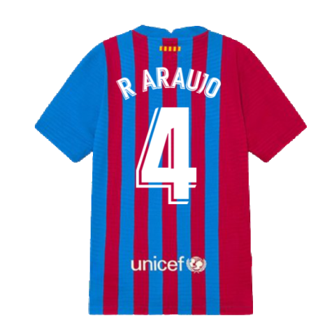 2021-2022 Barcelona Vapor Match Home Shirt (Kids) (R ARAUJO 4)