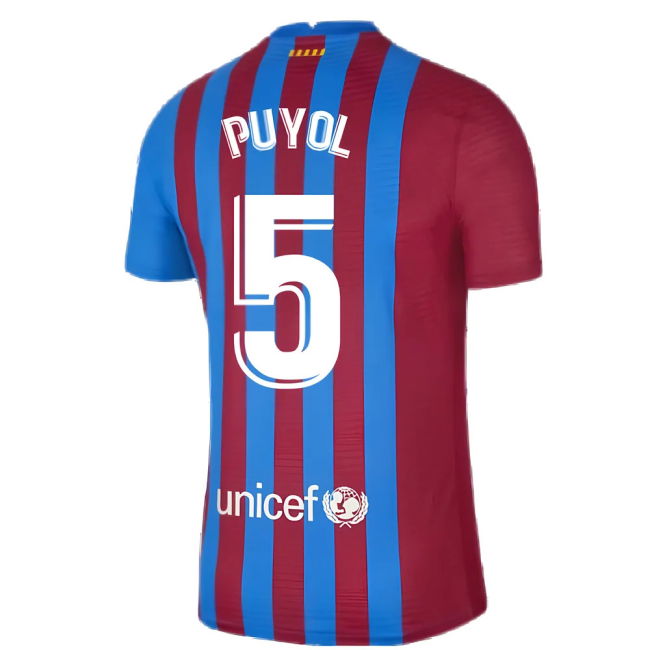 2021-2022 Barcelona Vapor Match Home Shirt (PUYOL 5)