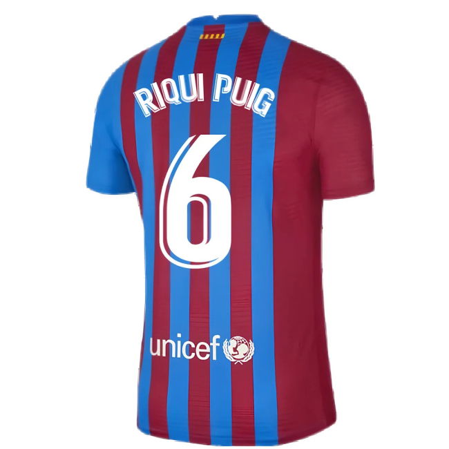 2021-2022 Barcelona Vapor Match Home Shirt (RIQUI PUIG 6)