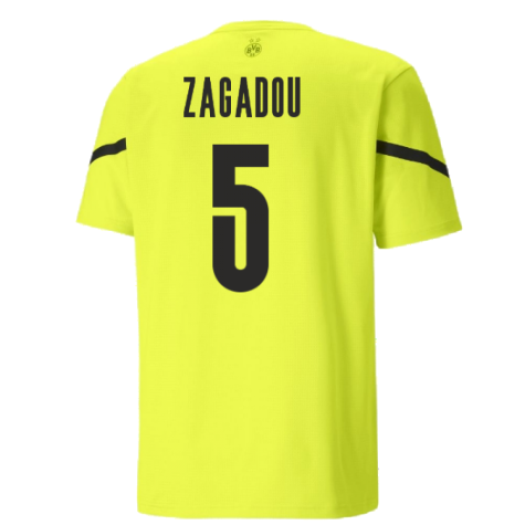 2021-2022 Borussia Dortmund Pre Match Shirt (Yellow) (ZAGADOU 5)