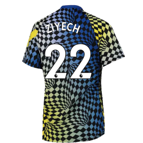 2021-2022 Chelsea Dry Pre-Match Training Shirt (Blue) (ZIYECH 22)