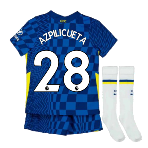 2021-2022 Chelsea Little Boys Home Mini Kit (AZPILICUETA 28)