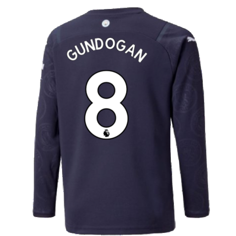 2021-2022 Man City Long Sleeve 3rd Shirt (Kids) (GUNDOGAN 8)