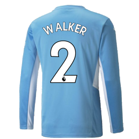 2021-2022 Man City Long Sleeve Home Shirt (WALKER 2)