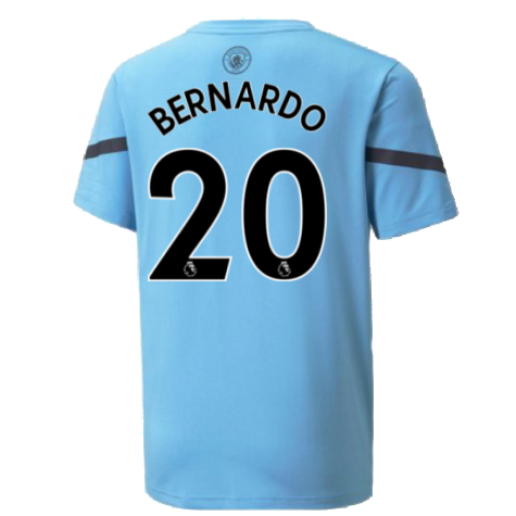 2021-2022 Man City Pre Match Jersey (Light Blue) (BERNARDO 20)