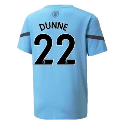 2021-2022 Man City Pre Match Jersey (Light Blue) (DUNNE 22)