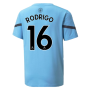 2021-2022 Man City Pre Match Jersey (Light Blue) (RODRIGO 16)