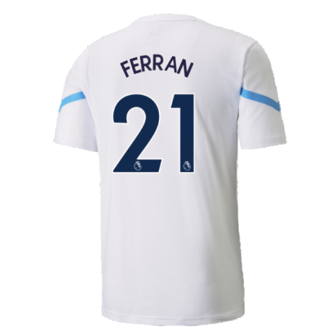 2021-2022 Man City Pre Match Jersey (White) (FERRAN 21)