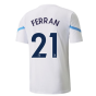 2021-2022 Man City Pre Match Jersey (White) - Kids (FERRAN 21)