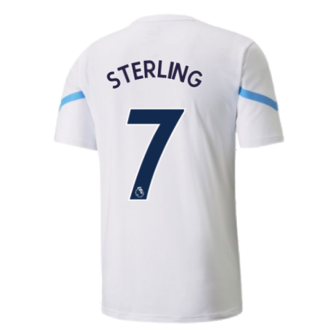 2021-2022 Man City Pre Match Jersey (White) - Kids (STERLING 7)