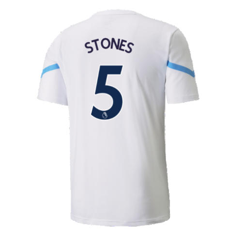 2021-2022 Man City Pre Match Jersey (White) (STONES 5)