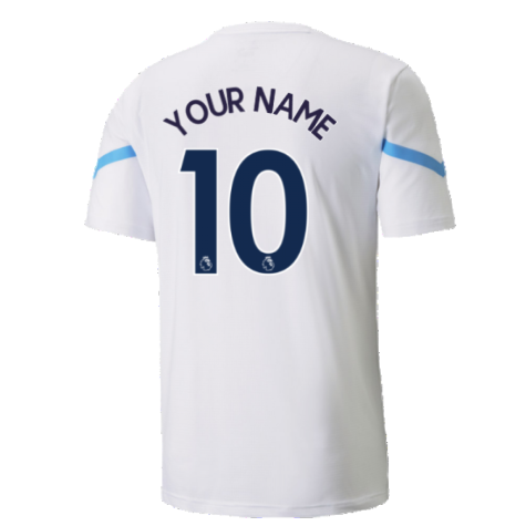 2021-2022 Man City Pre Match Jersey (White) (Your Name)