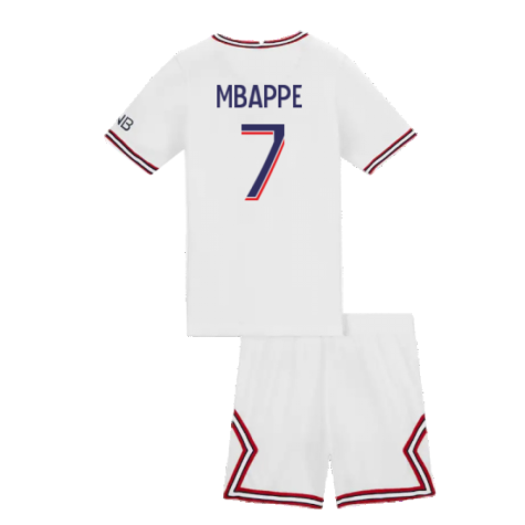 2021-2022 PSG Little Boys Fourth Kit (MBAPPE 7)