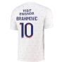 2021-2022 PSG Pre-Match Training Jersey (White) (IBRAHIMOVIC 10)