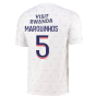 2021-2022 PSG Pre-Match Training Jersey (White) (MARQUINHOS 5)